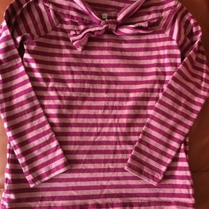 Tea Pink Purple Striped Shirt Sz L 8-10